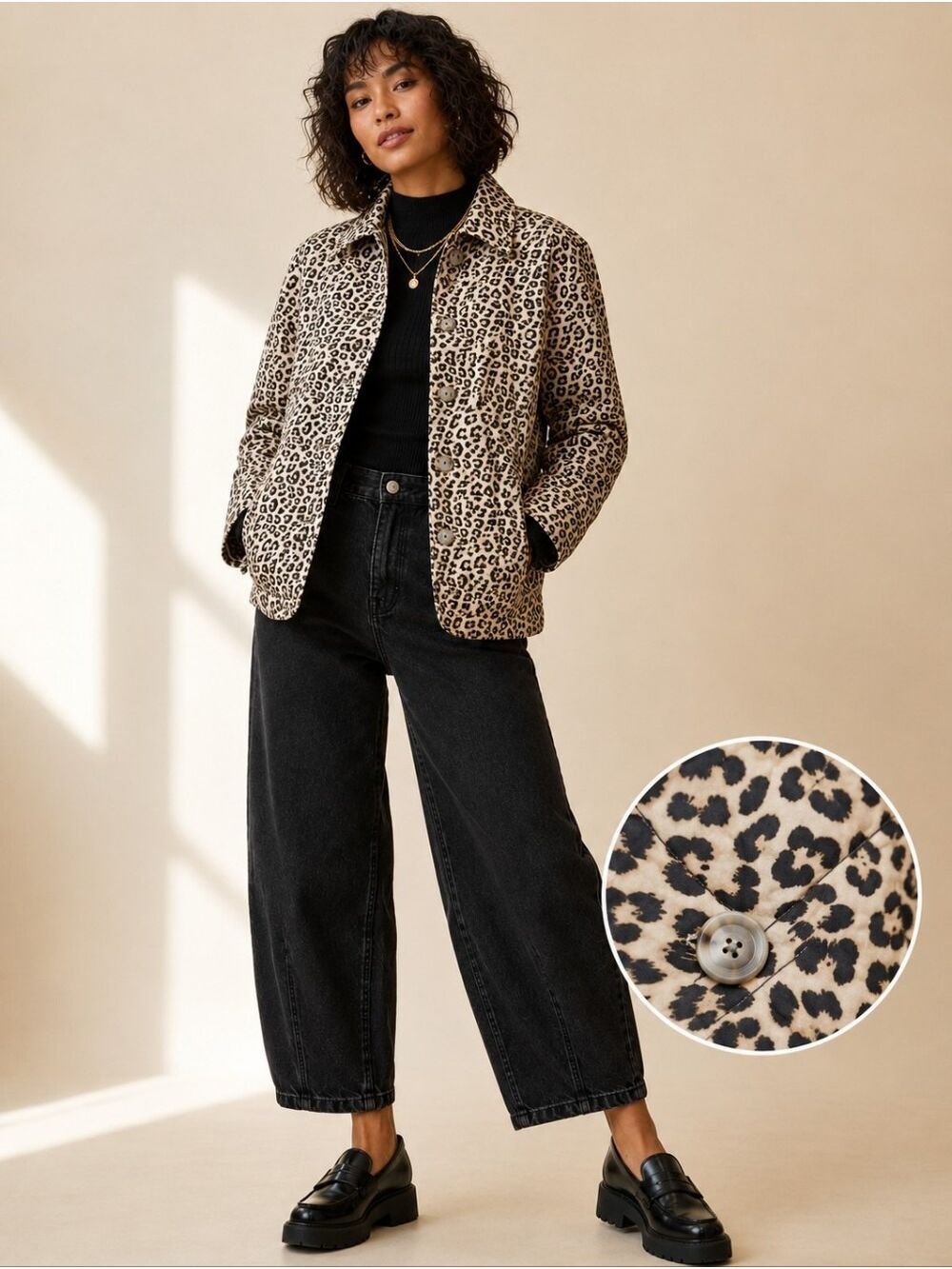 CHICO'S ANIMAL PRINT QUILTED LONG SLEEVE LIGHTWEIGHT JACKET COAT LIKE NEW XL - Picture 10 of 10